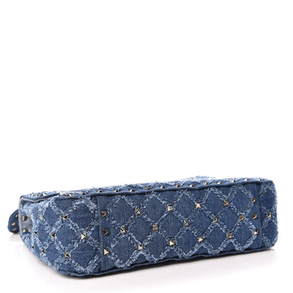 Valentino Garavani Denim Medium Rockstud Spike Shoulder Bag Denim 4 of 8