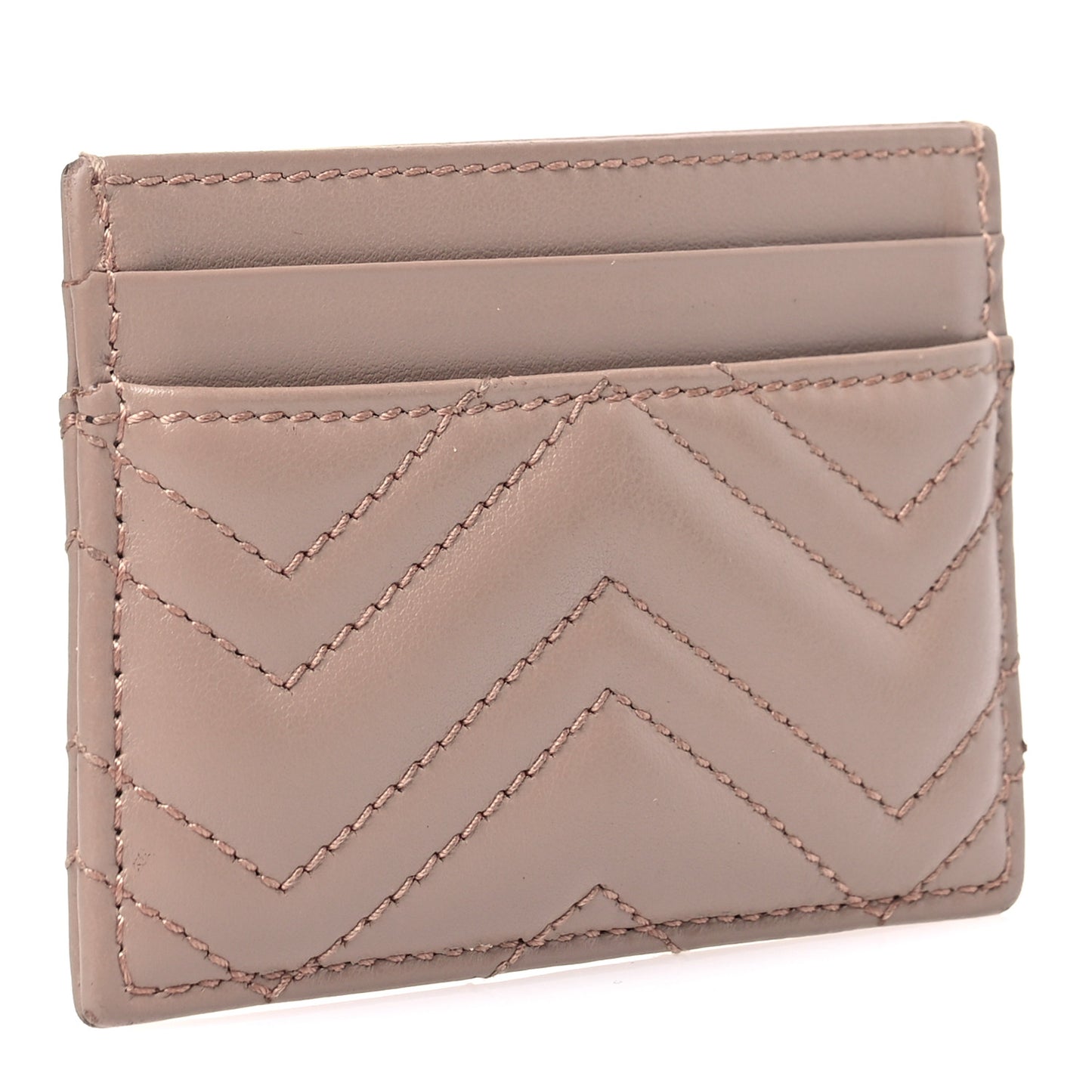Calfskin Matelasse GG Marmont Card Holder Porcelain Rose
