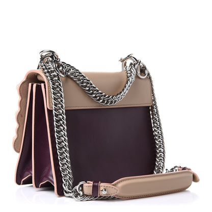 Fendi Vitello Liberty Scalloped Studded Pearl Small Kan I Shoulder Bag Black Cherry Amido 3 of 12