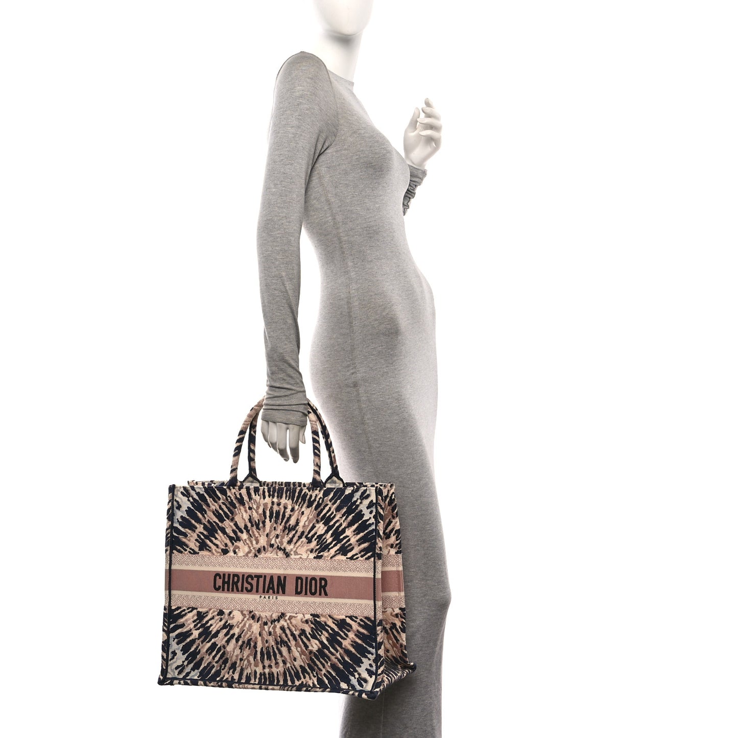 Canvas Embroidered Tie Dye Large Book Tote Multicolor