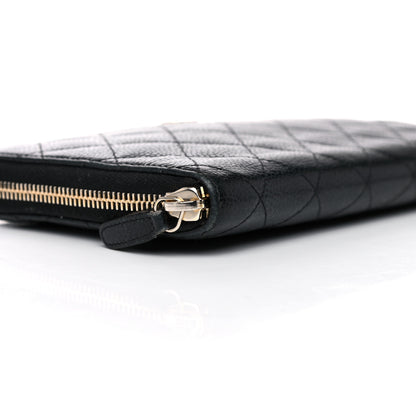 Chanel Caviar Quilted Large Zip Around Organizer Wallet Black 9 of 18