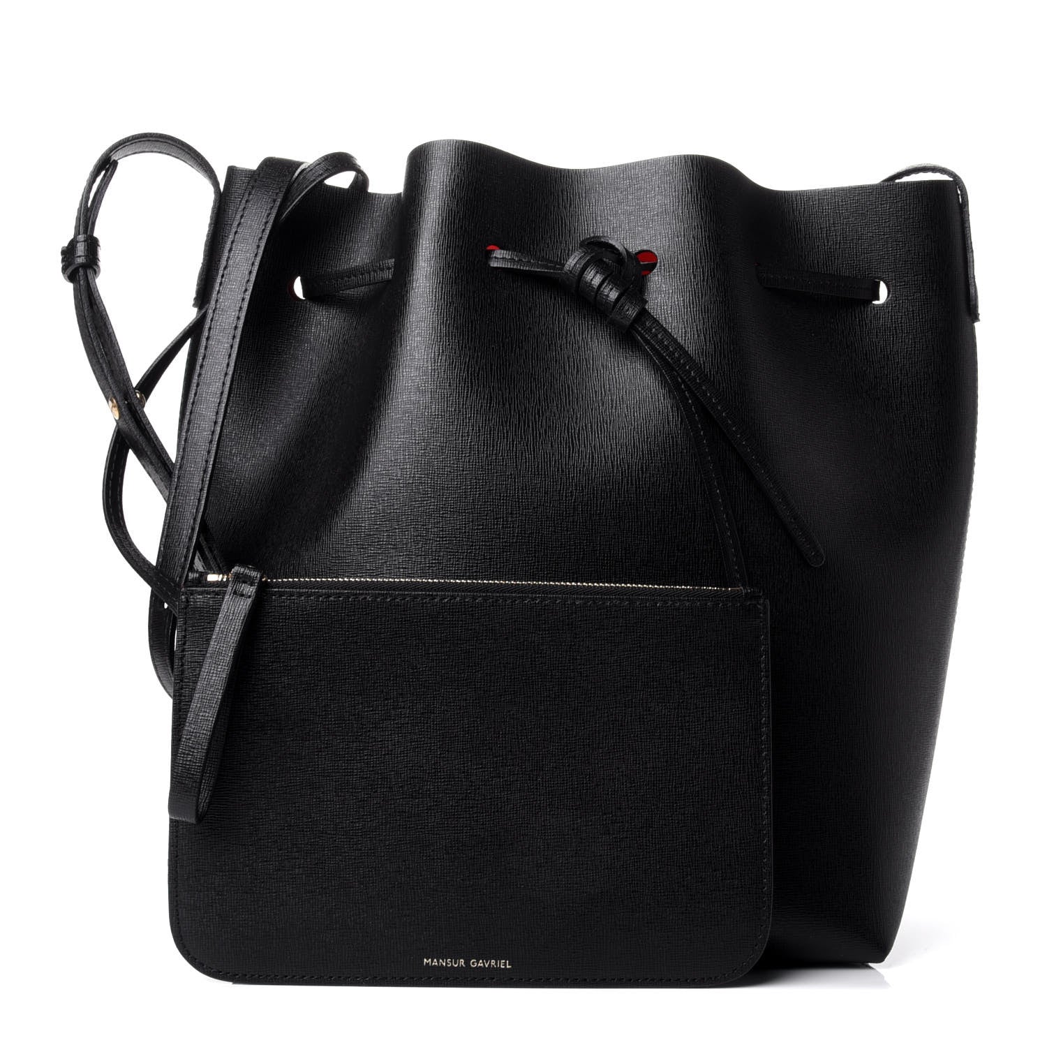 Mansur Gavriel Saffiano Bucket Bag Black Flamma 1 of 5
