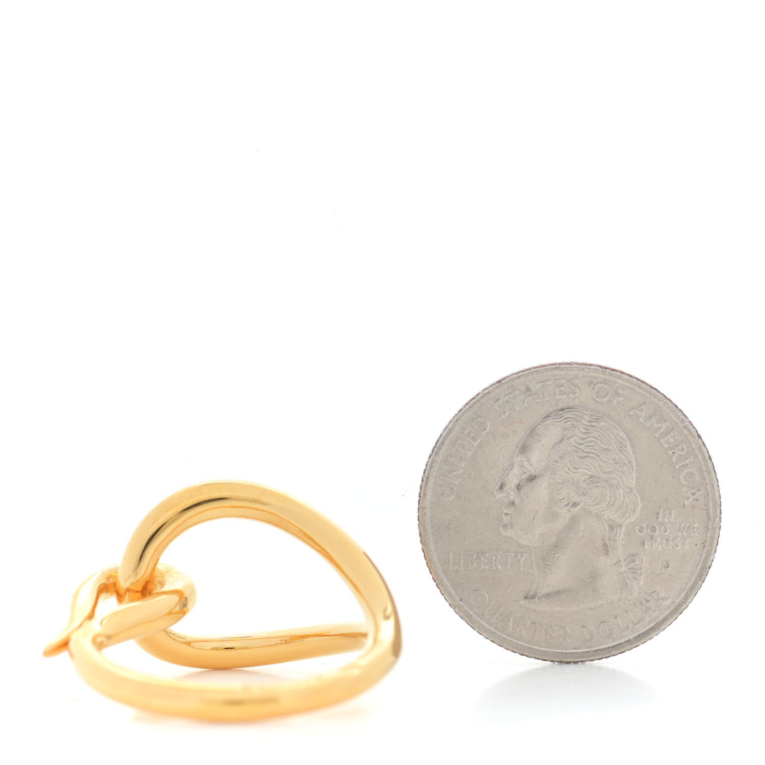 Hermes Palladium Gold Plated Knot Scarf Ring 2 of 3