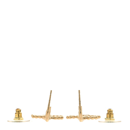 Chanel Metal CC Hoop Drop Earrings Gold 3 of 5