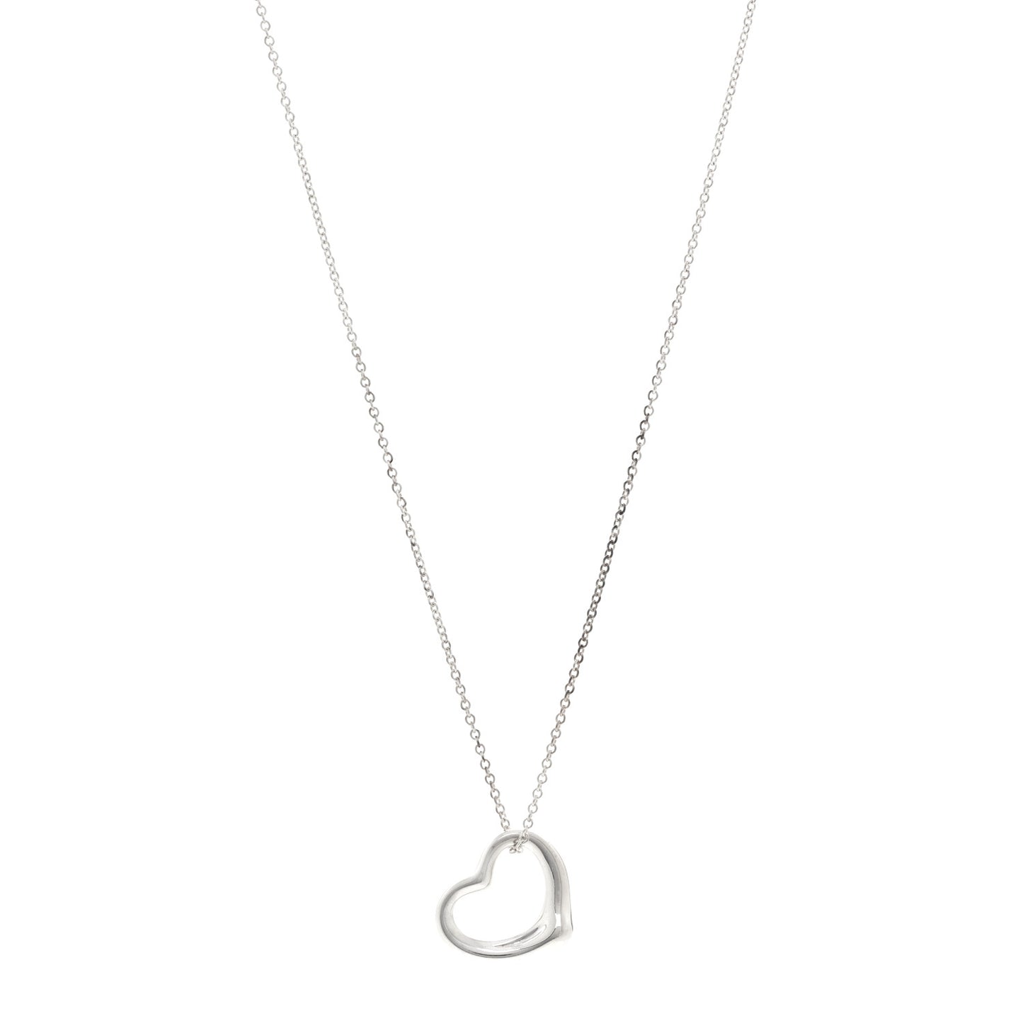 Sterling Silver 22mm Elsa Peretti Open Heart Pendant Necklace