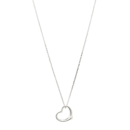 Tiffany Sterling Silver 22mm Elsa Peretti Open Heart Pendant Necklace 1 of 5
