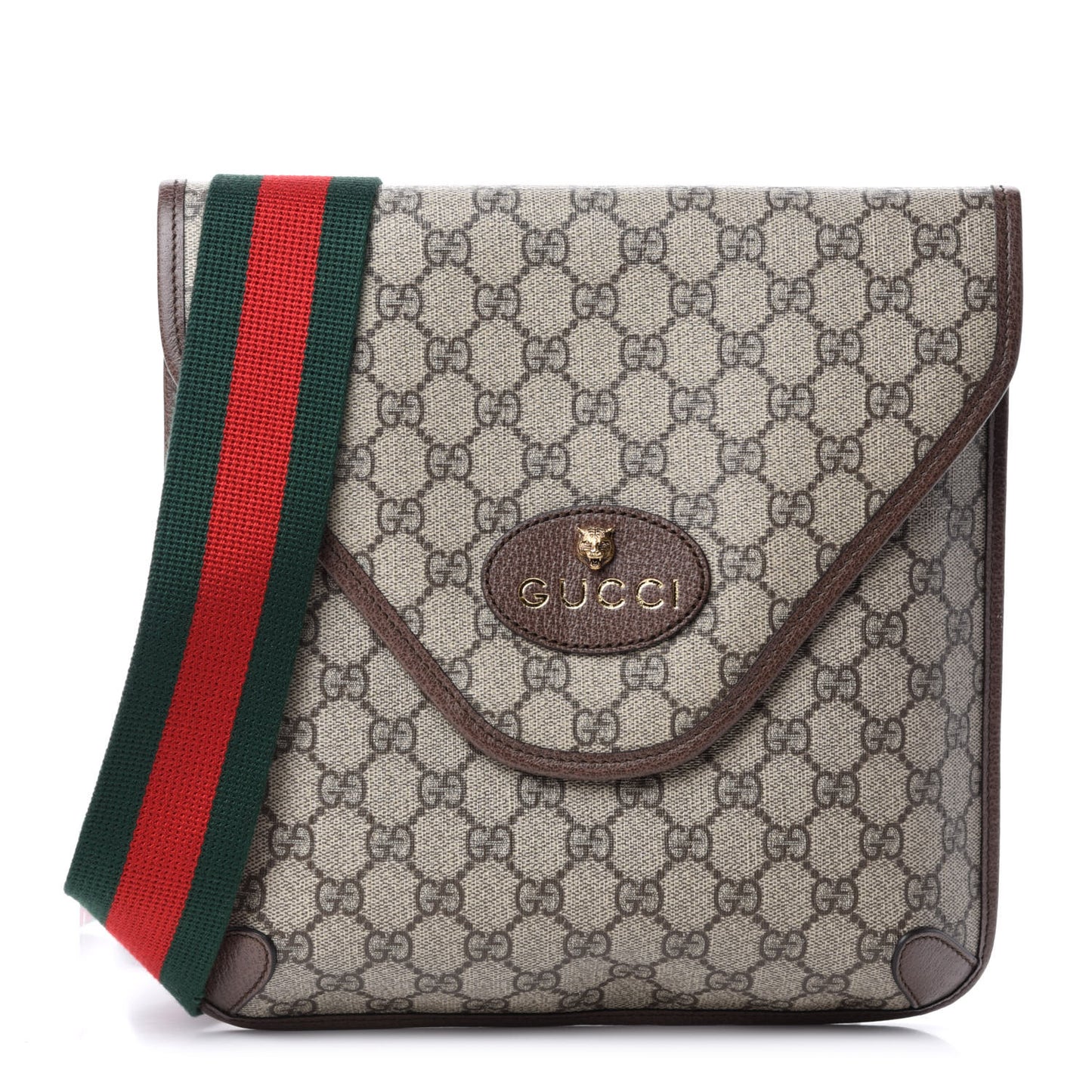 GG Supreme Monogram Web Medium Neo Vintage Flap Messenger Bag Beige New Acero