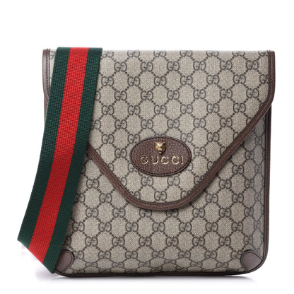 Gucci GG Supreme Monogram Web Medium Neo Vintage Flap Messenger Bag Beige New Acero 1 of 11