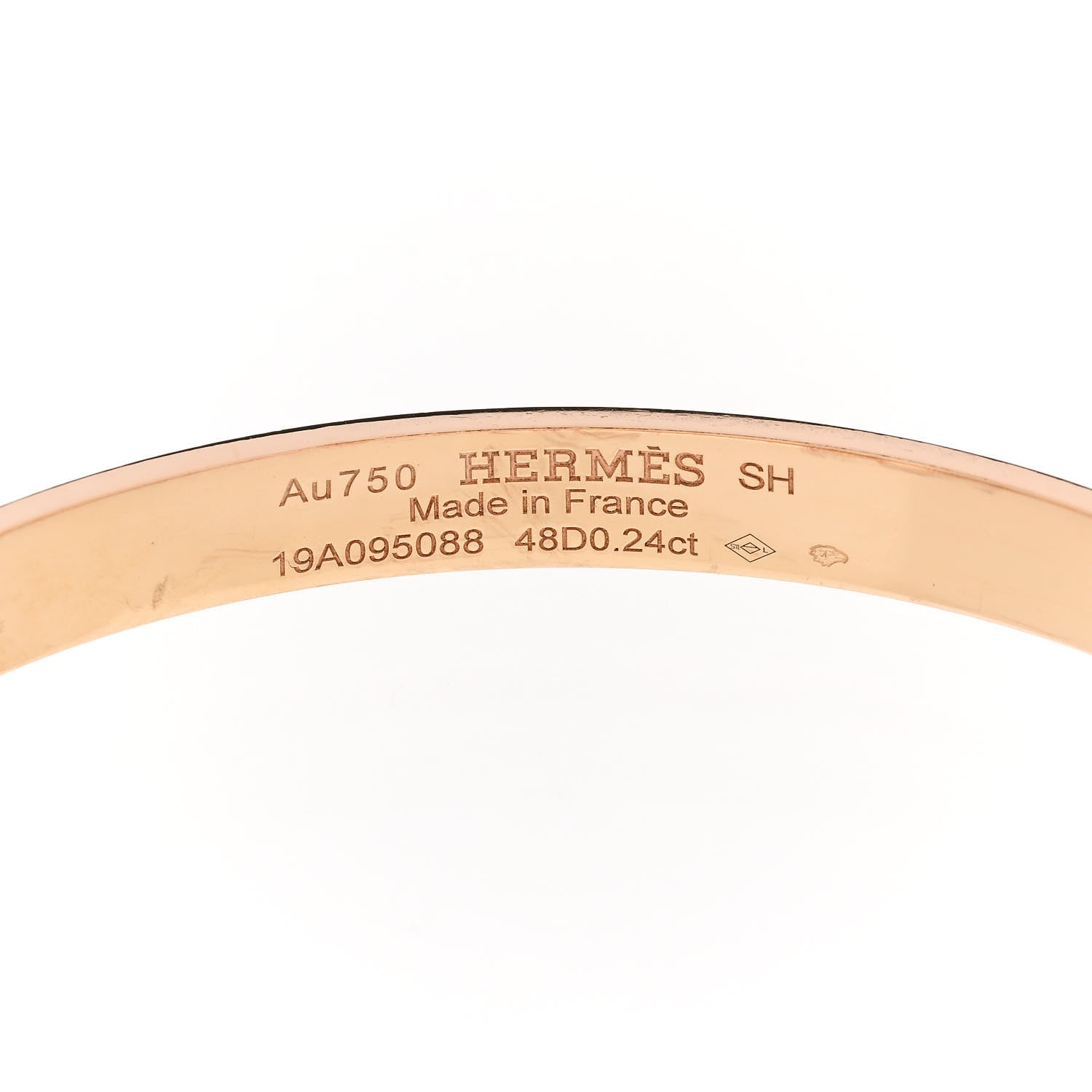 Hermes 18K Rose Gold Diamond PM Collier De Chien Bracelet SH 3 of 4