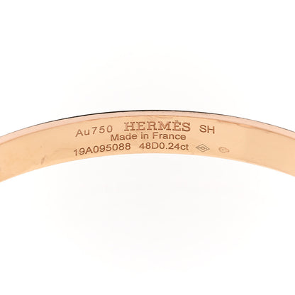 Hermes 18K Rose Gold Diamond PM Collier De Chien Bracelet SH 3 of 4