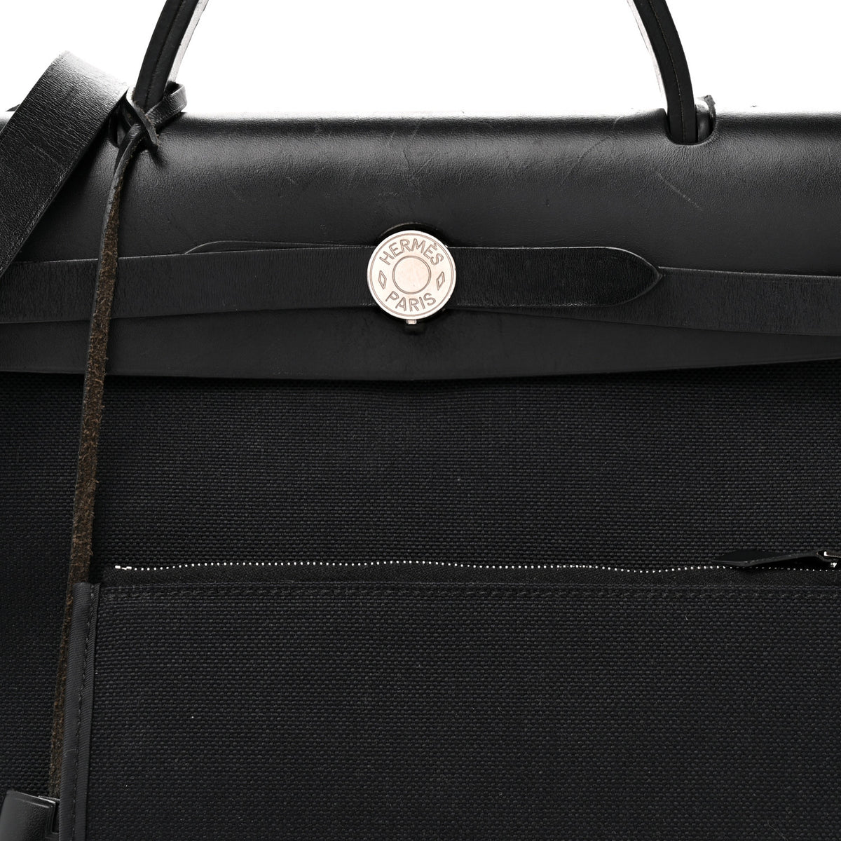 Hermes Military Toile Vache Hunter Herbag Zip PM 31 Black 7 of 9