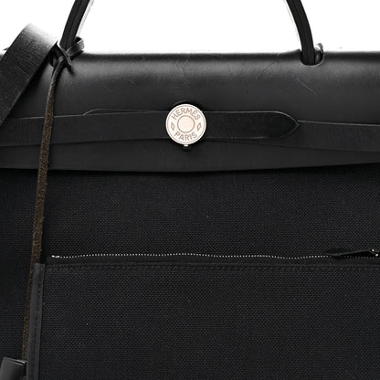 Hermes Military Toile Vache Hunter Herbag Zip PM 31 Black 7 of 9