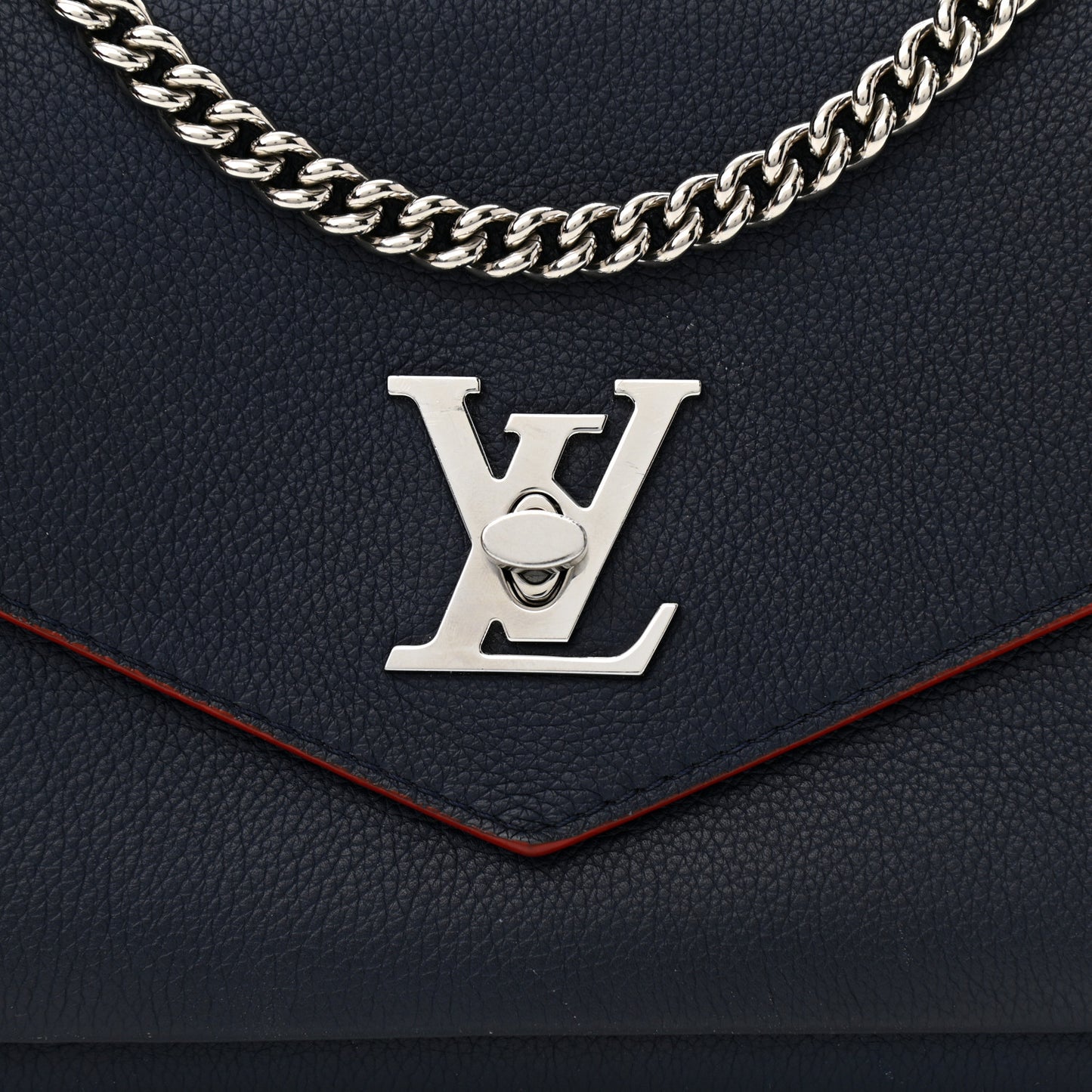Soft Calfskin Mylockme Chain Bag BB Marine Rouge
