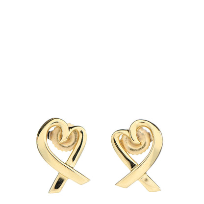 Tiffany 18K Yellow Gold Small Paloma Picasso Loving Heart Earrings 1 of 4