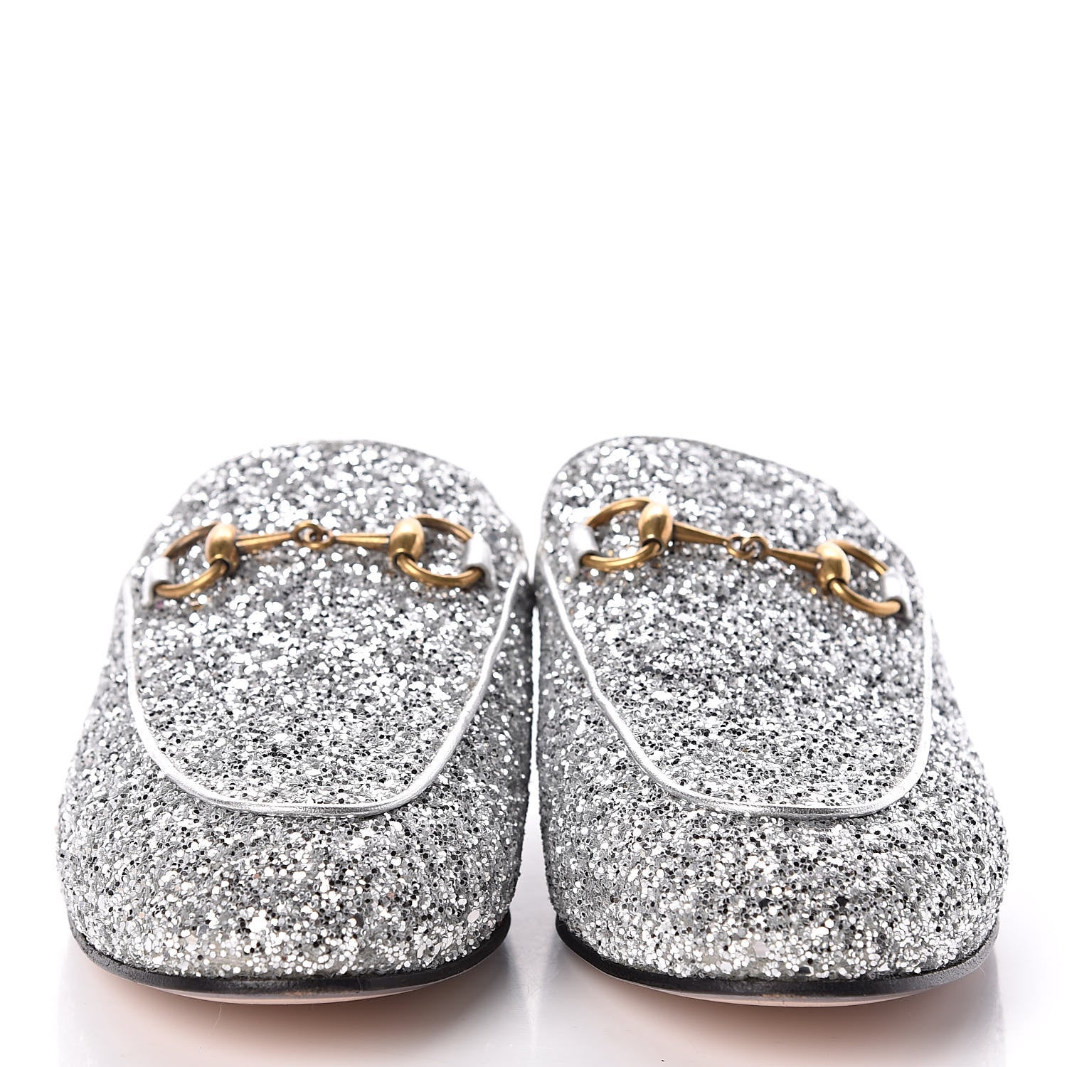 Gucci Glitter Womens Princetown Slippers 36.5 Silver 2 of 8