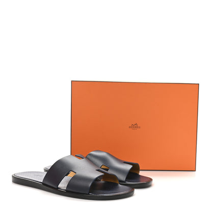Hermes Calfskin Mens Izmir Sandals 45 Marine 10 of 10