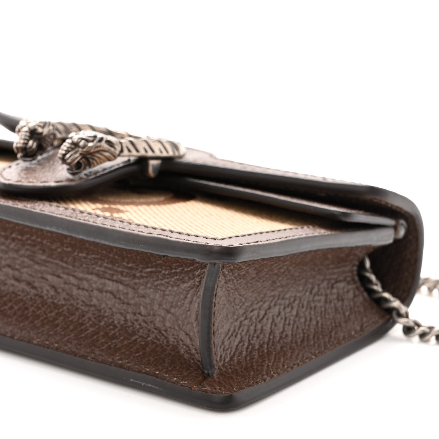 Monogram Jumbo GG Textured Dollar Calfskin Super Mini Dionysus Shoulder Bag Camel Ebony New Acero