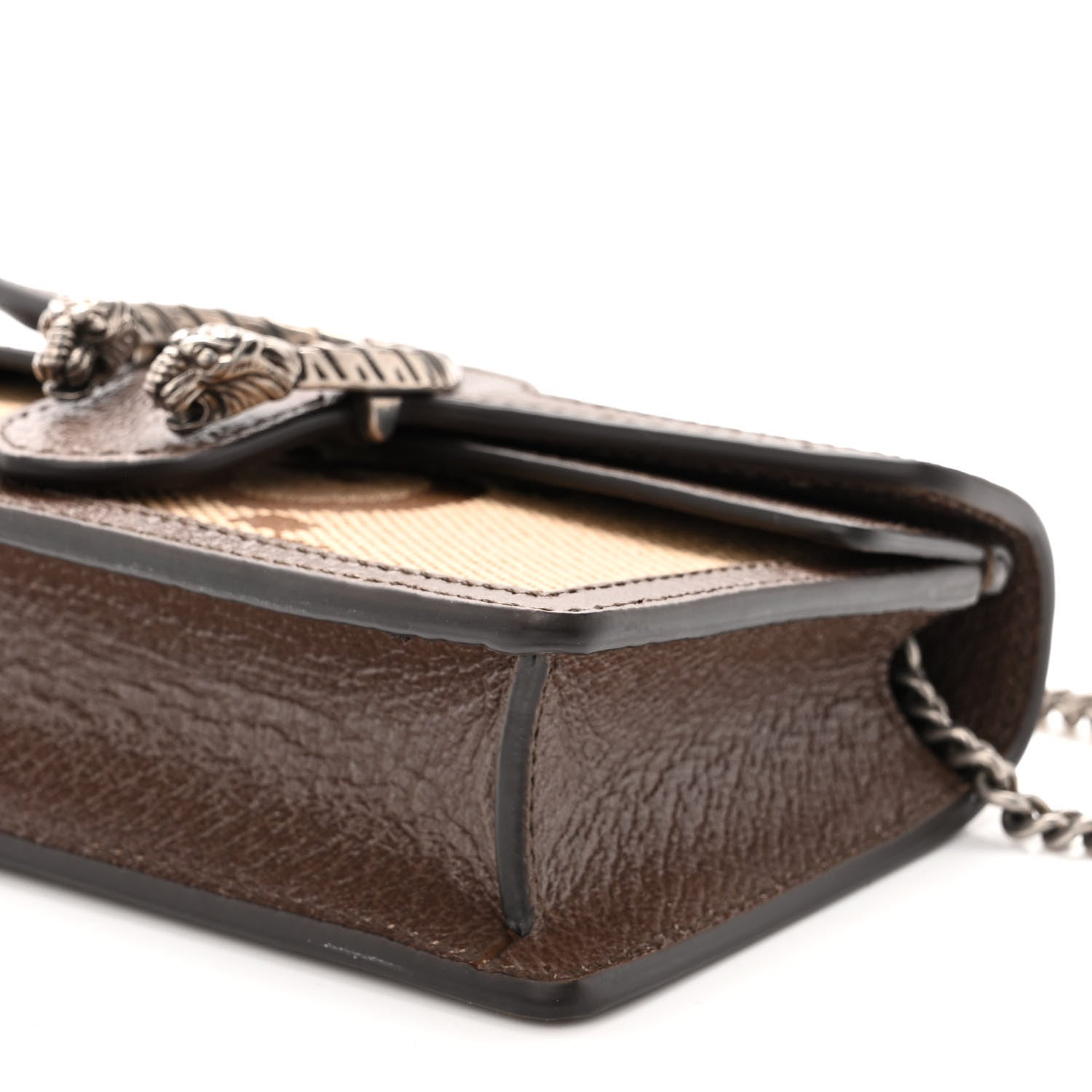 Gucci Monogram Jumbo GG Textured Dollar Calfskin Super Mini Dionysus Shoulder Bag Camel Ebony New Acero 9 of 9