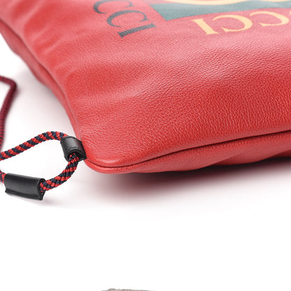 Gucci Calfskin Mens Logo Drawstring Backpack Red 6 of 12