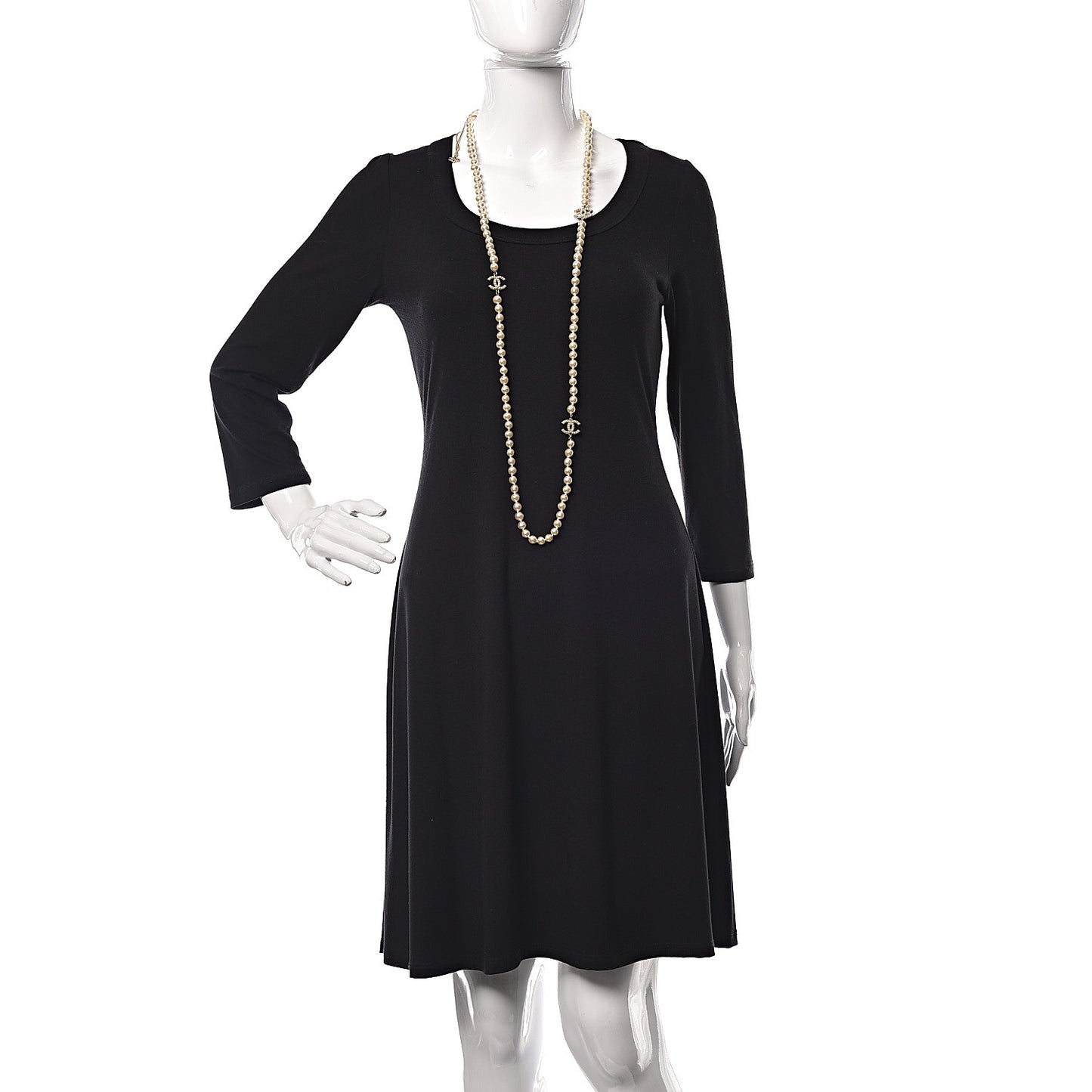 Pearl CC Long Necklace Gold