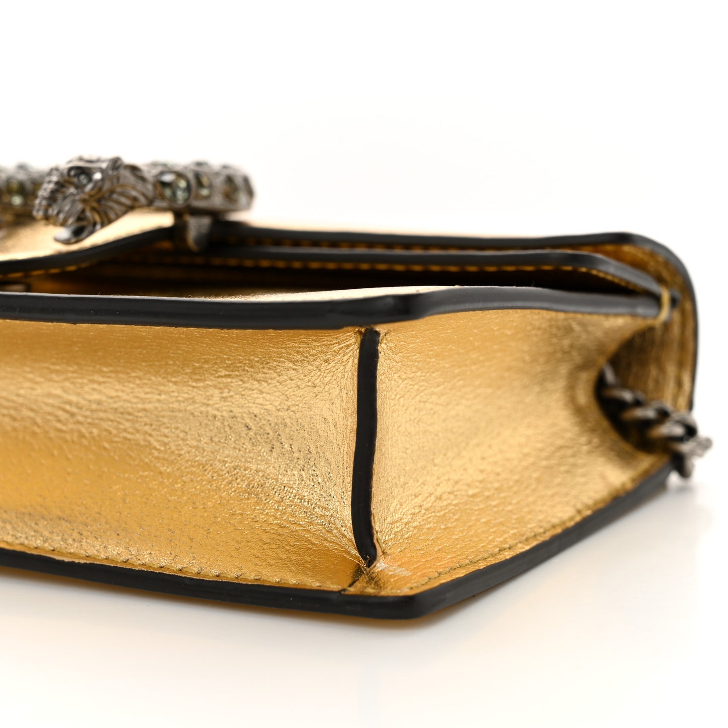 Metallic Calfskin Super Mini Dionysus Shoulder Bag Gold