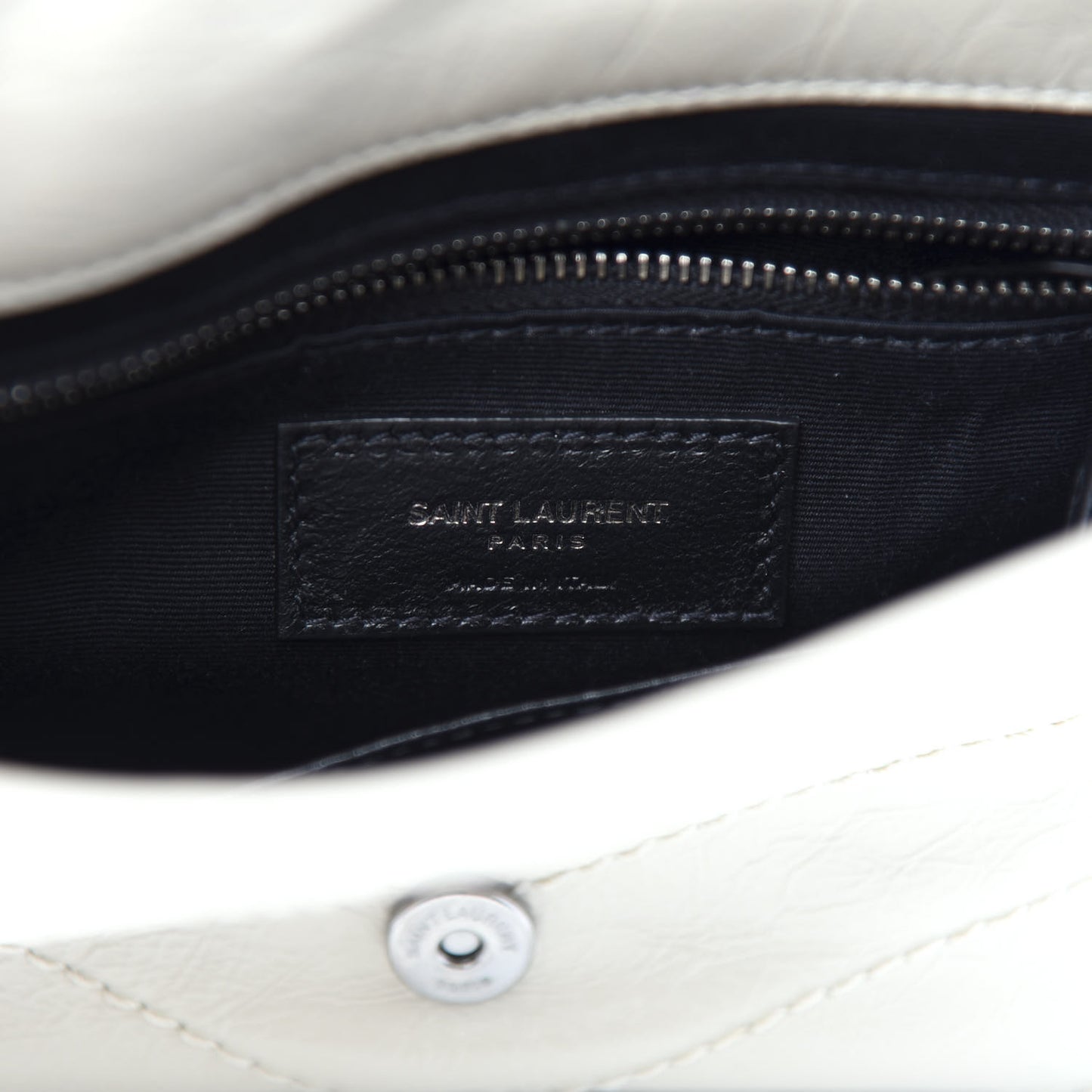 Crinkled Calfskin Matelasse Monogram Niki Chain Wallet Crema Soft