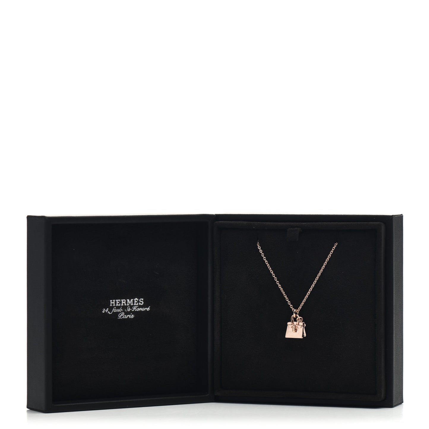 18K Rose Gold Diamond Birkin Pendant Necklace