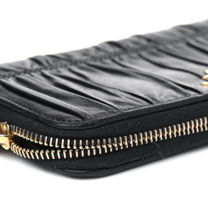 Prada Nappa Gaufre Zip Around Wallet Black 9 of 10