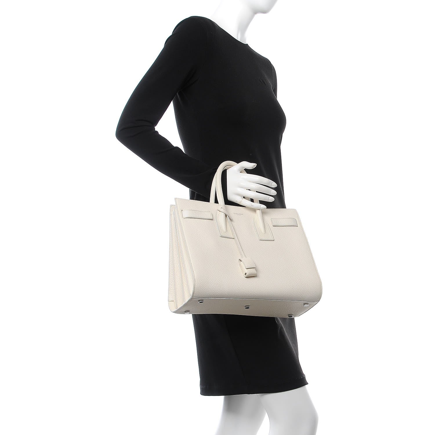 Saint Laurent Grained Calfskin Small Sac De Jour Porcellana 3 of 10