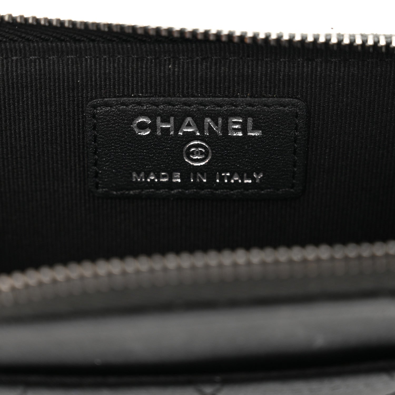 Chanel Pearly Lambskin Quilted Zip Card Holder So Black 7 of 10