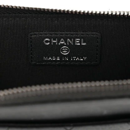 Chanel Pearly Lambskin Quilted Zip Card Holder So Black 7 of 10
