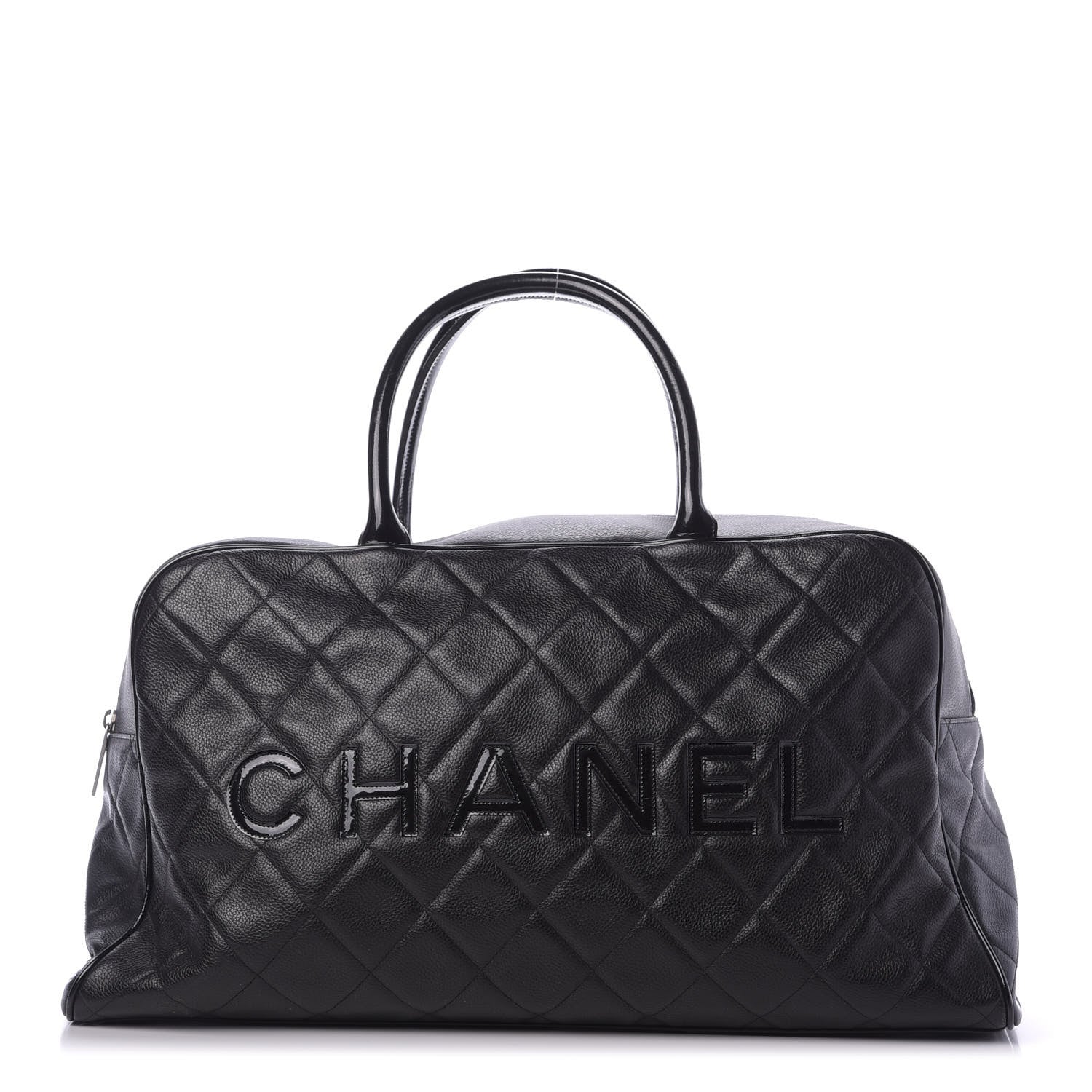 Chanel Caviar Patent Quilted Large Bowler Black 1 of 11
