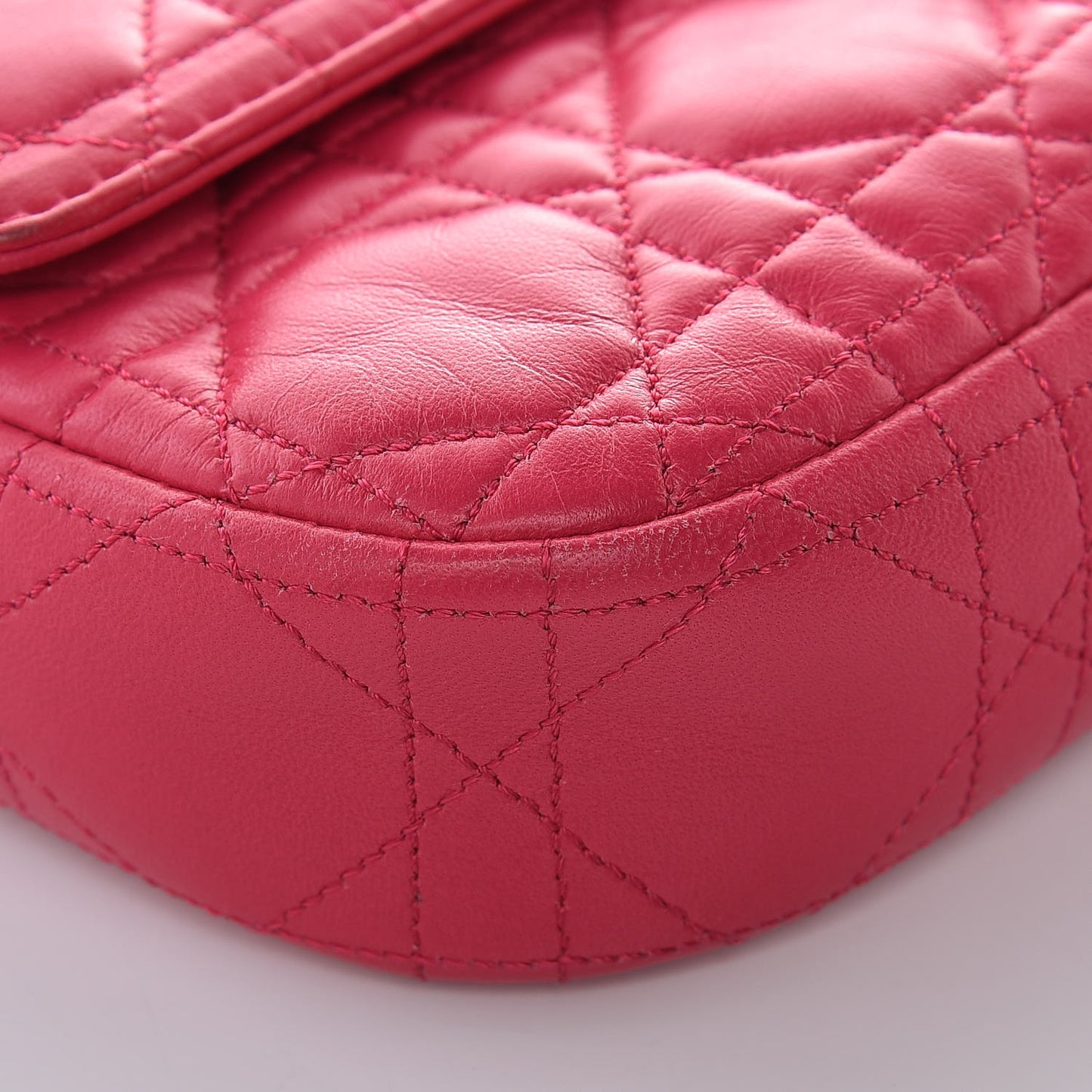 Lambskin Cannage Miss Dior Promenade Pouch Fuchsia