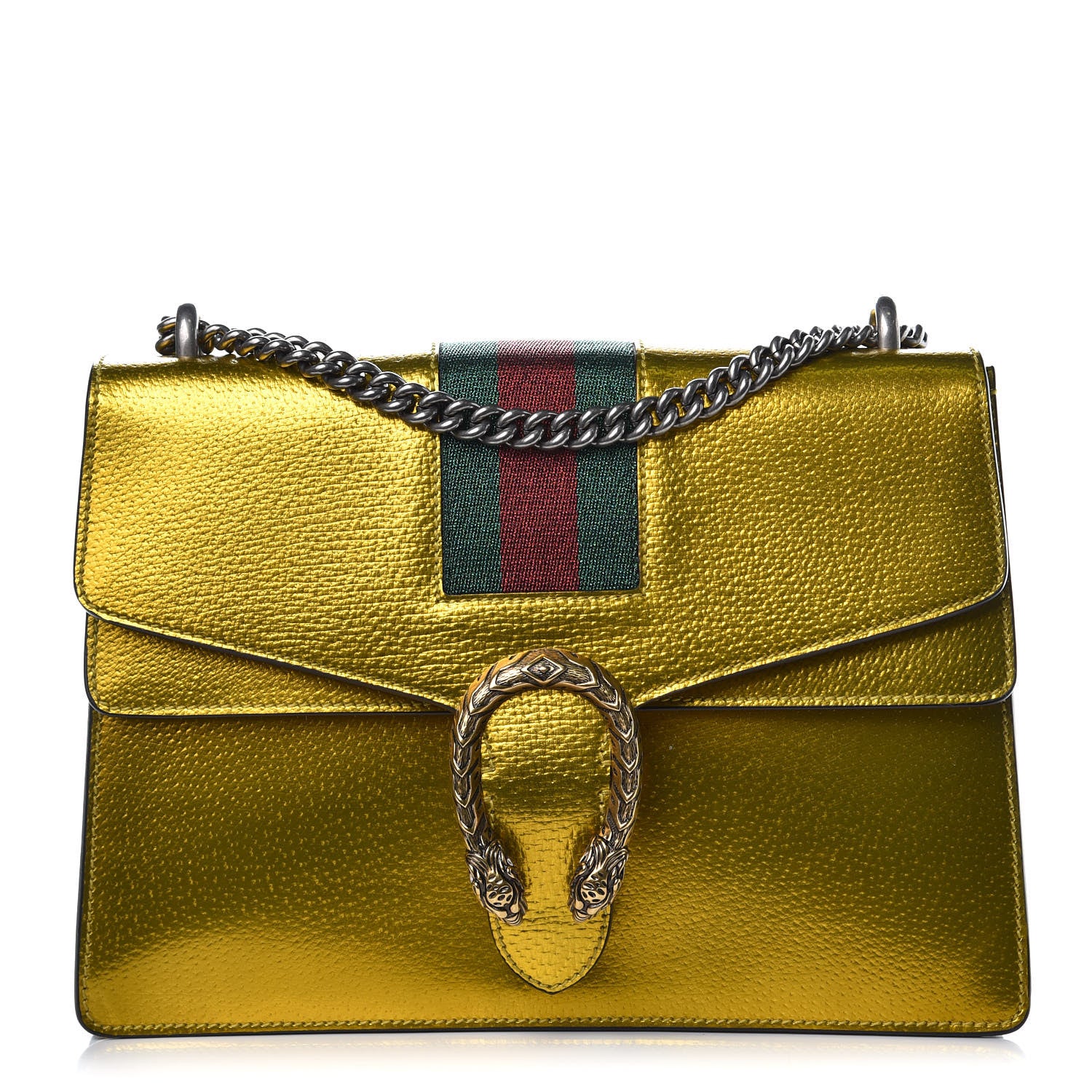 Gucci Metallic Calfskin Medium Dionysus Shoulder Bag Yellow 1 of 9