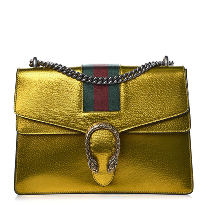Gucci Metallic Calfskin Medium Dionysus Shoulder Bag Yellow 1 of 9