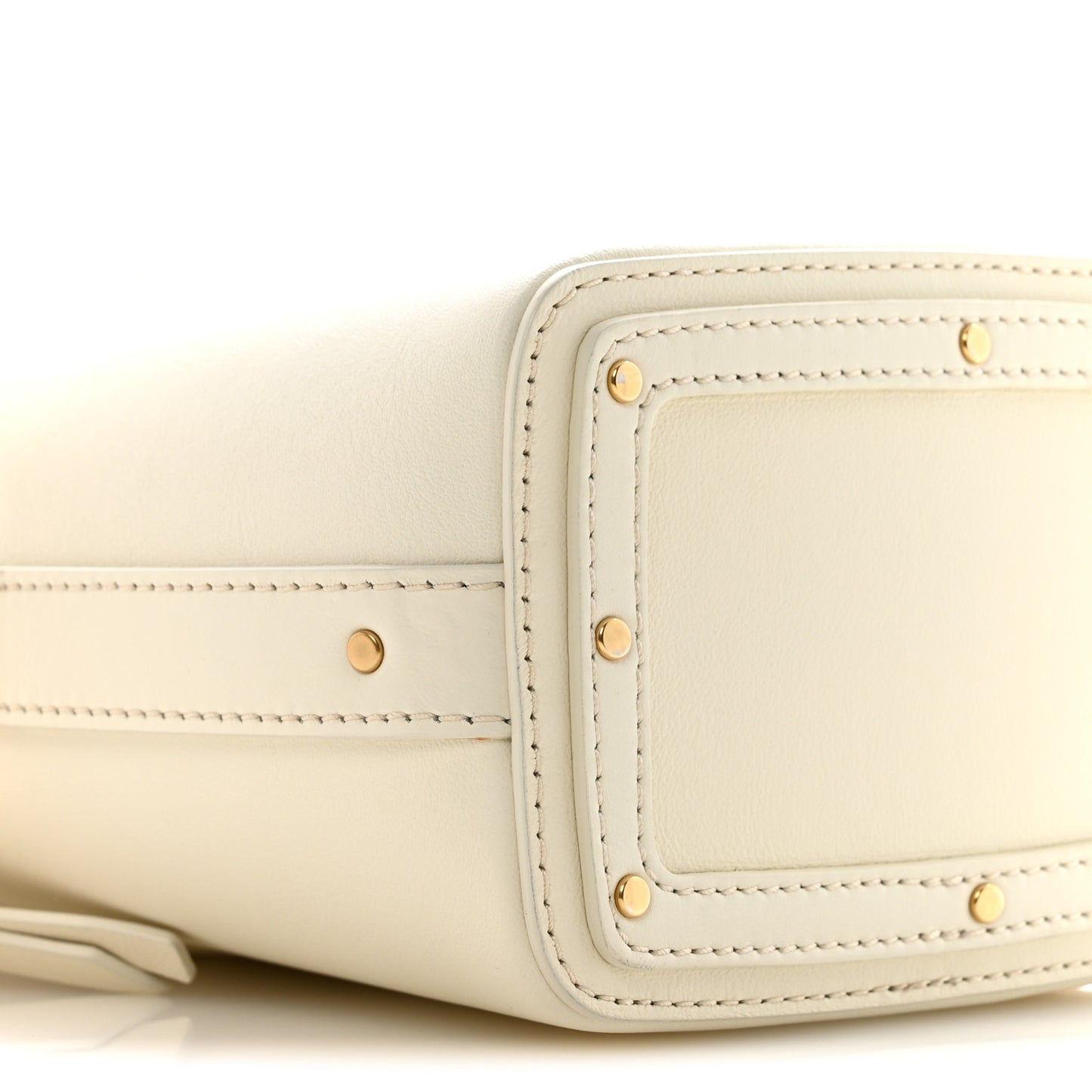 Smooth Calfskin Mini Roy Bucket Bag Natural White