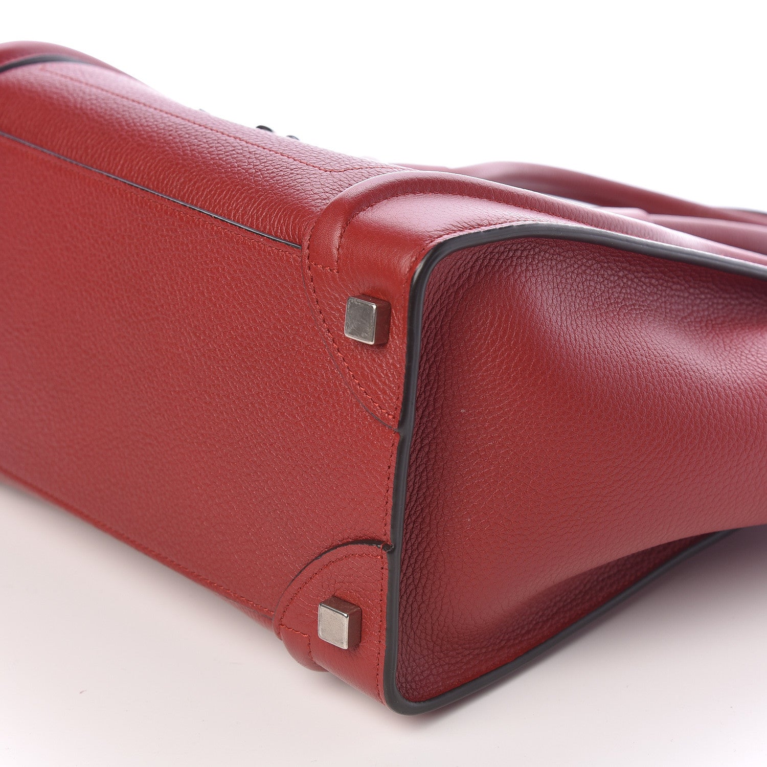 Celine Drummed Calfskin Micro Luggage Merlot 9 of 10