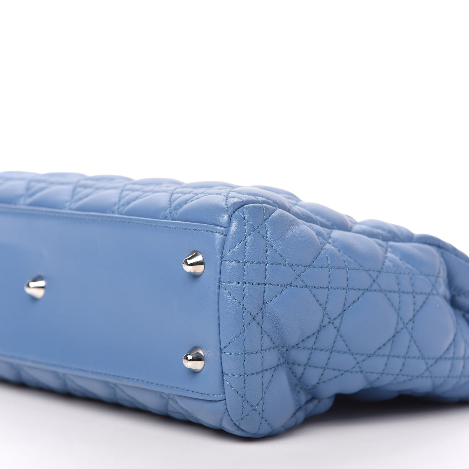 Christian Dior Lambskin Cannage Small Dior Soft Shopping Tote Blue 7 of 10
