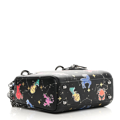 Christian Dior Calfskin Pixel Zodiac Mini Lady Dior Black Multicolor 4 of 10