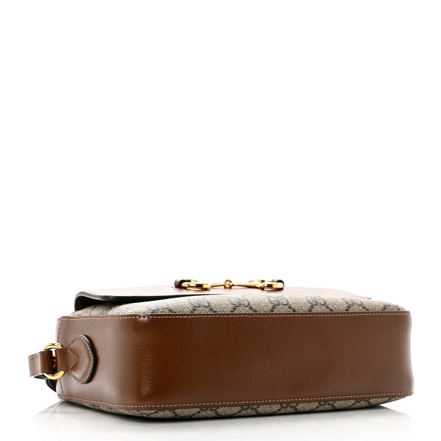 Gucci GG Supreme Monogram Small Horsebit 1955 Shoulder Bag Beige Brown Sugar 4 of 9