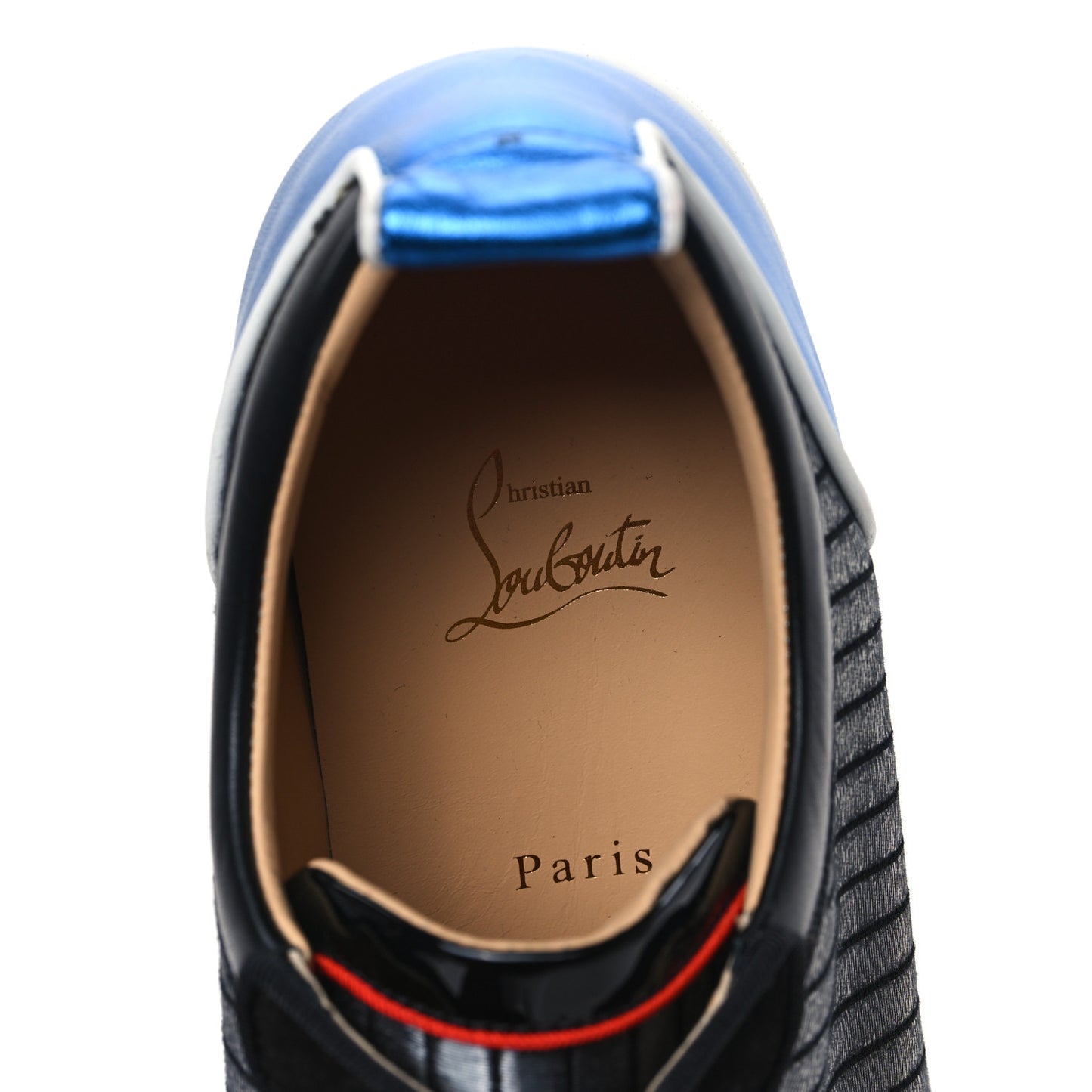 Metallic Calfskin Jacquard Mens Louis Junior Spikes Orlato Flat Sneakers 44.5 Multicolor
