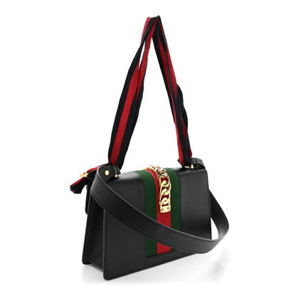 Gucci Calfskin Small Sylvie Shoulder Bag Black 3 of 12