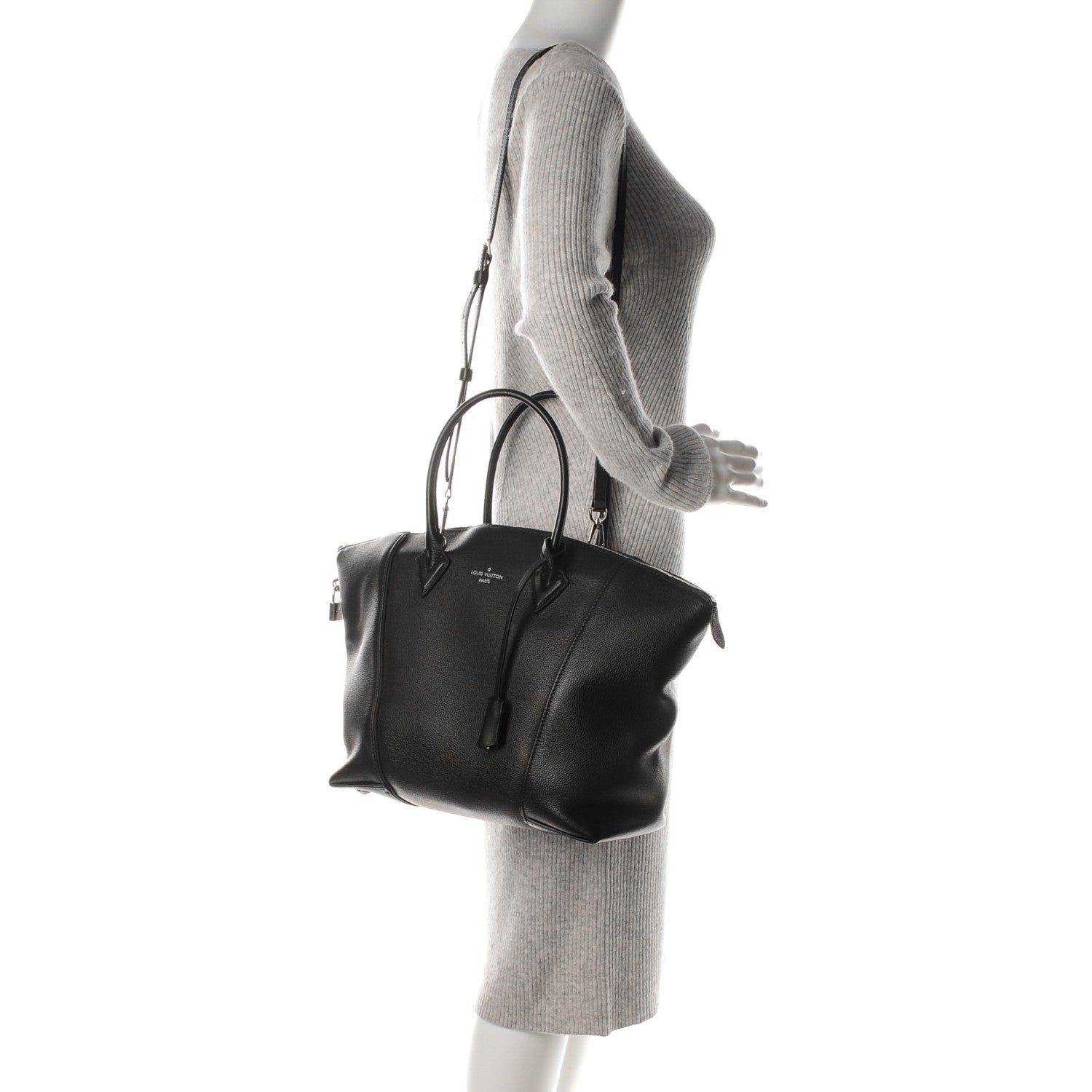 Louis Vuitton Veau Cachemire Soft Lockit MM Black 2 of 8