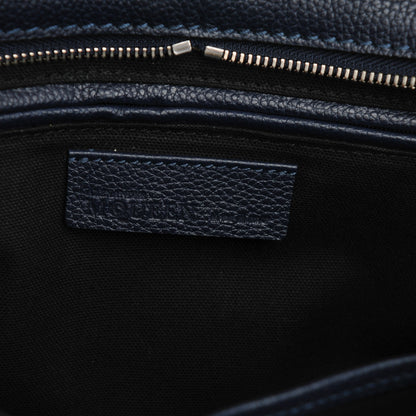 Alexander McQueen Pebbled Calfskin Small Skull Padlock Zip Around Tote Navy 6 of 7