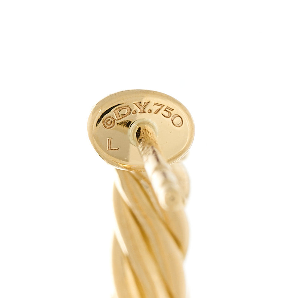 18K Yellow Gold Mini Cablespira Hoop Earrings