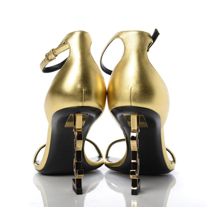 Saint Laurent Calfskin Opyum Sandals 39 Oro 6 of 10