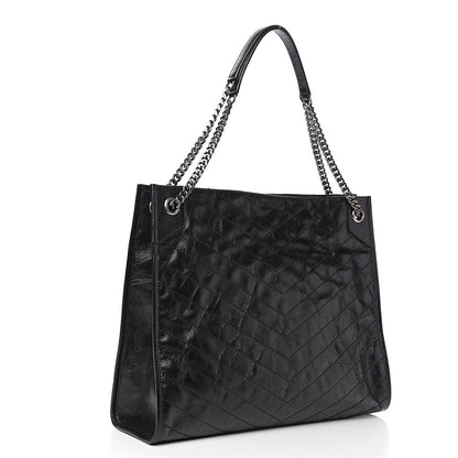 Saint Laurent Crinkled Calfskin Matelasse Monogram Niki Shoulder Bag Black 2 of 9