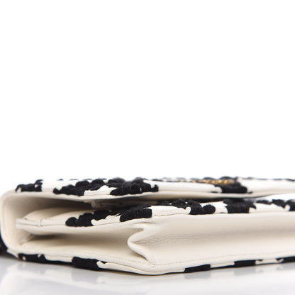Chanel Calfskin Crochet Chanel 19 Wallet On Chain WOC White Black 6 of 12