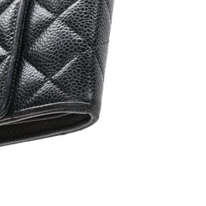 Chanel Caviar Quilted Large Gusset Flap Wallet Black 6 of 6