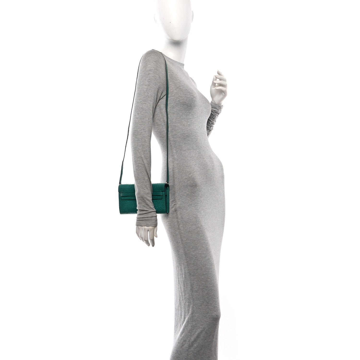 Hermes Matte Alligator Kelly To Go Wallet Malachite 2 of 12